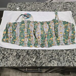 Rhone 2xl Green Floral Crop Top Spaghetti Strap NWT Summer Midriff
